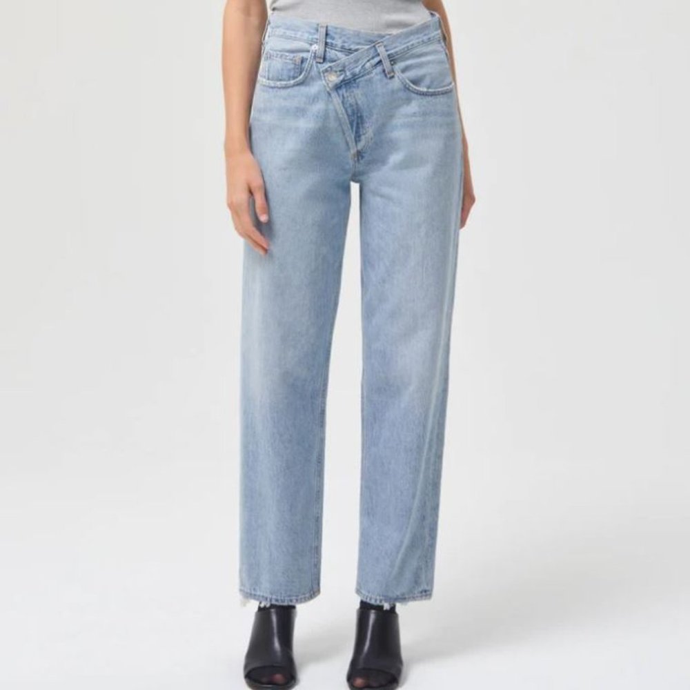 Agolde Criss Cross Upsized Denim Jeans in Suburbia Wash Size 28